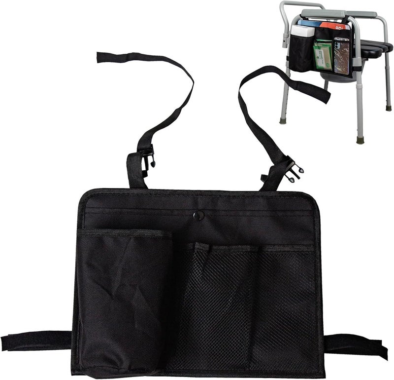 ZXMOBY Bedside Commode Chair Hanging Bag Organizer Pouch - Hanging Storage Bag for Toilet Paper, Wipes Tissues,Mobile Phones Fits Mobility Toilet Chairs,Chairs Caddy Portable Toilet Chair Accessories - Image 5